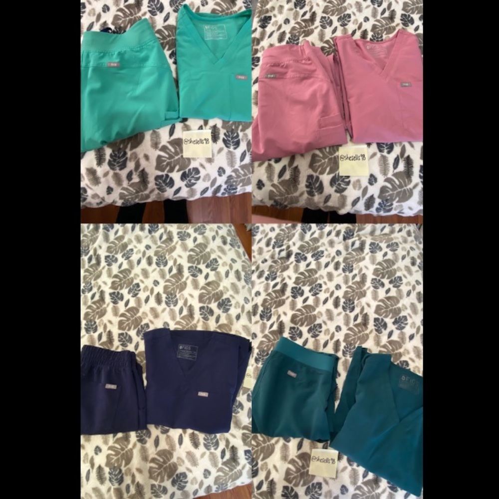 4 sets of figs scrubs (xs tops) (small/tall bottoms) great condition